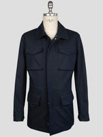 Kiton Blue Cotton Coat