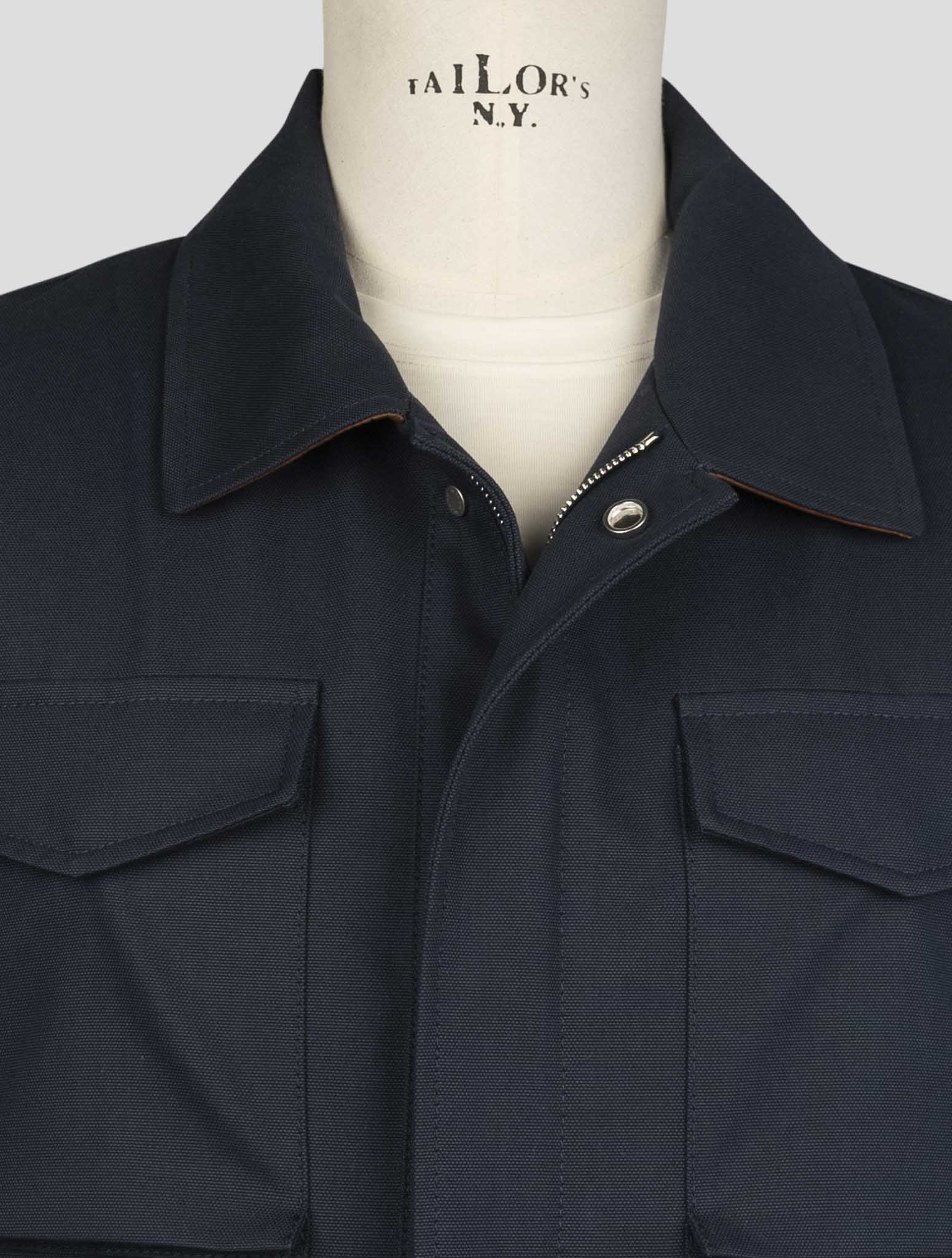 Kiton Blue Cotton Coat