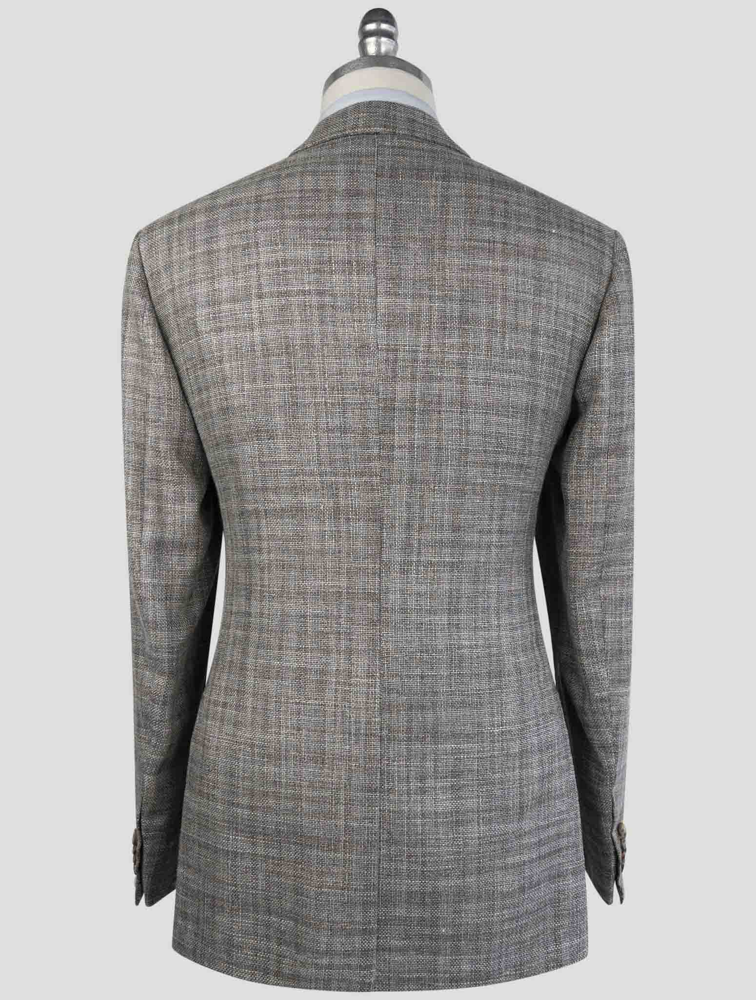 Kiton Gray Cashmere Virgin Wool Silk Linen Blazer