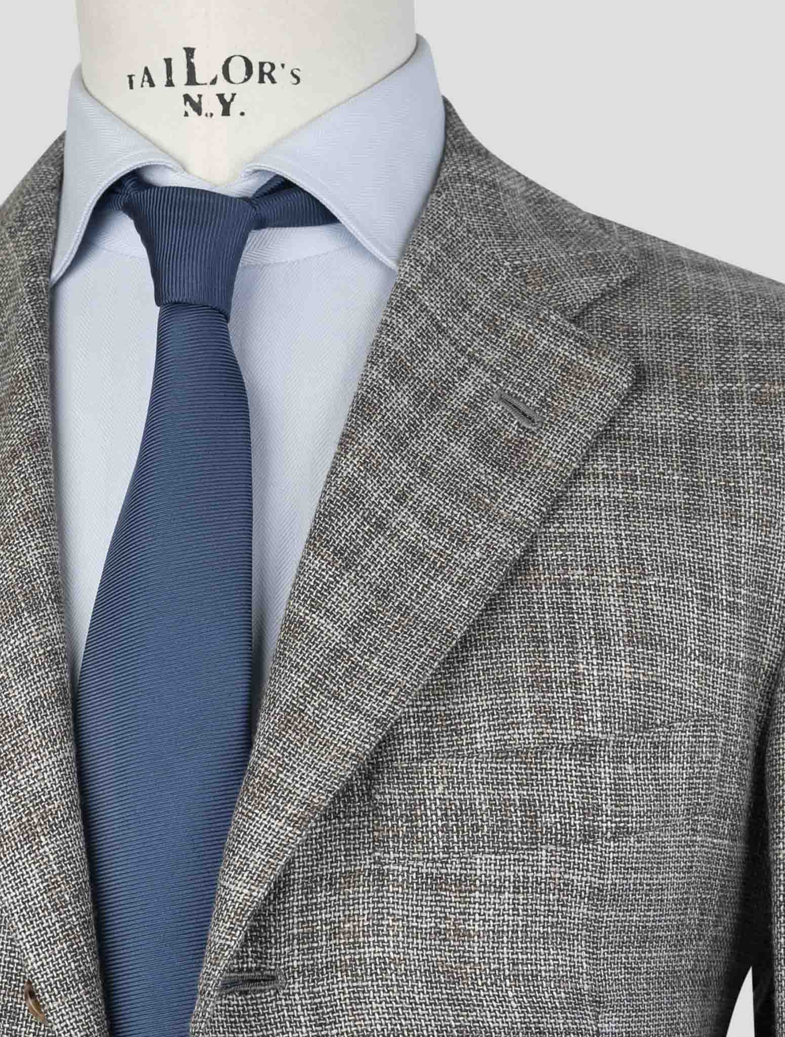 Kiton Gray Cashmere Virgin Wool Silk Linen Blazer