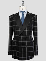 Kiton Black Cashmere Linen Smoking Blazer
