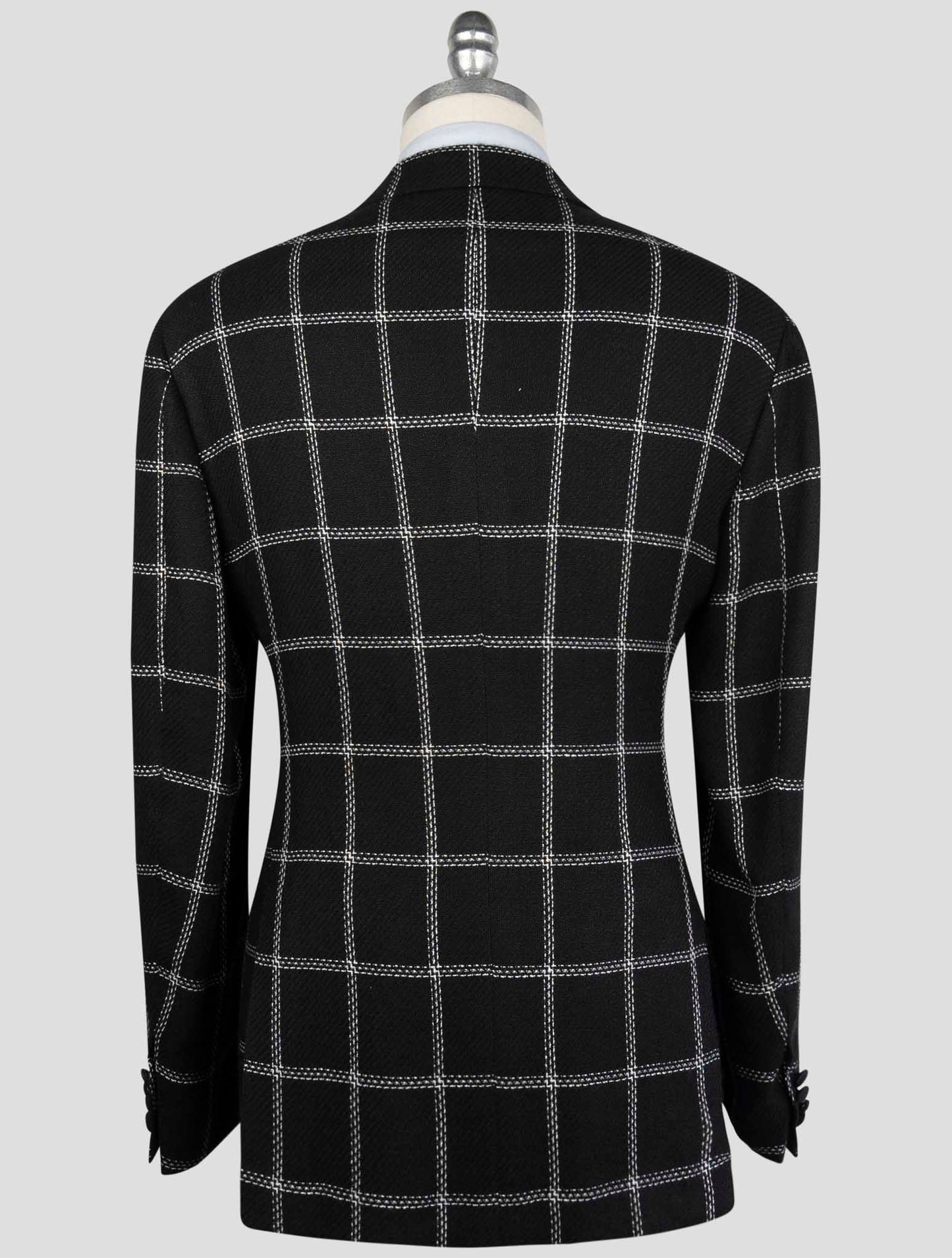 Kiton Black Cashmere Linen Smoking Blazer