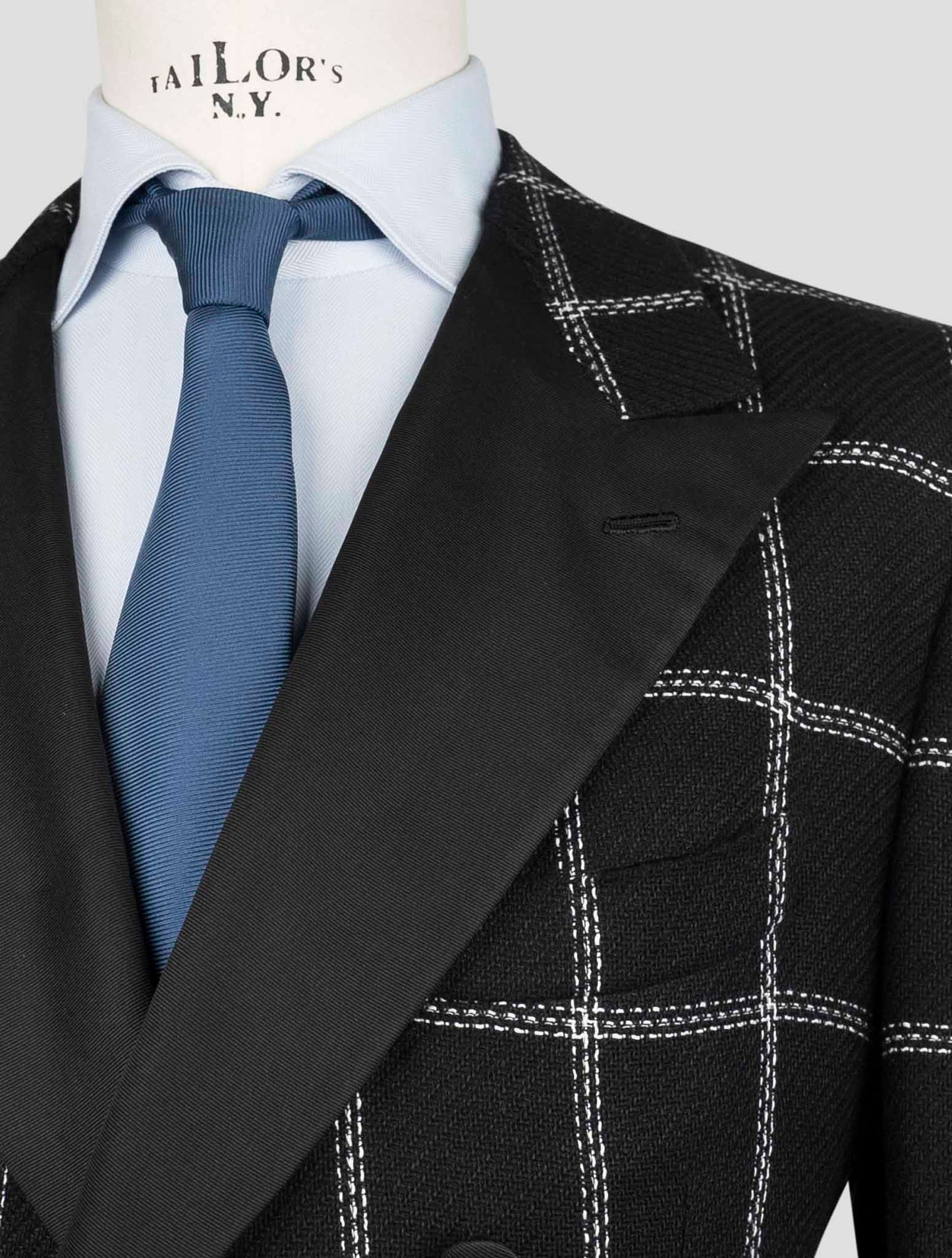 Kiton Black Cashmere Linen Smoking Blazer