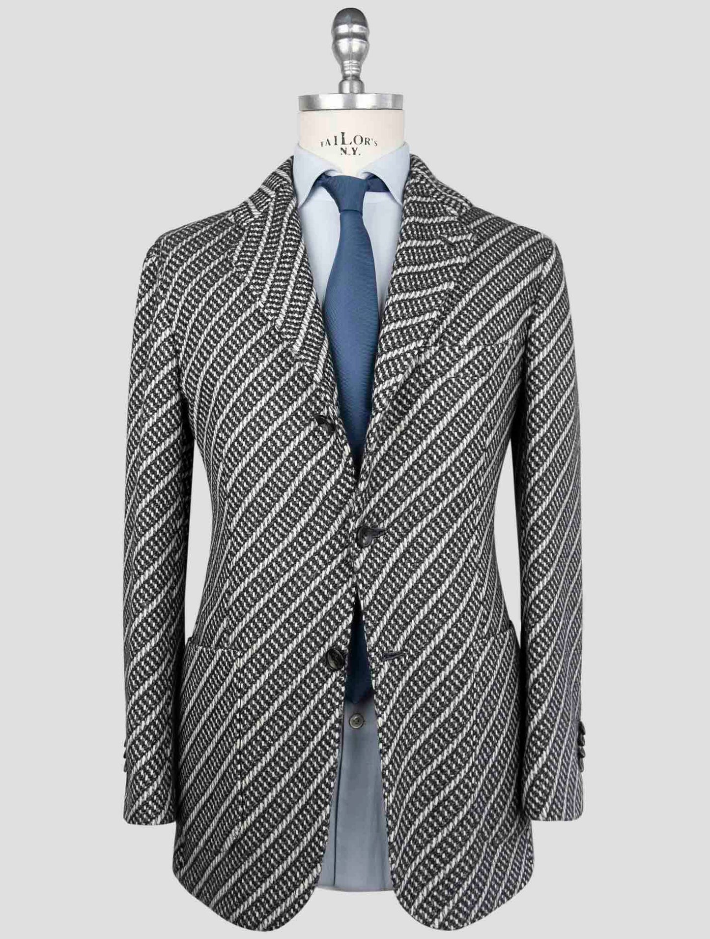 Kiton Gray White Cashmere Blazer