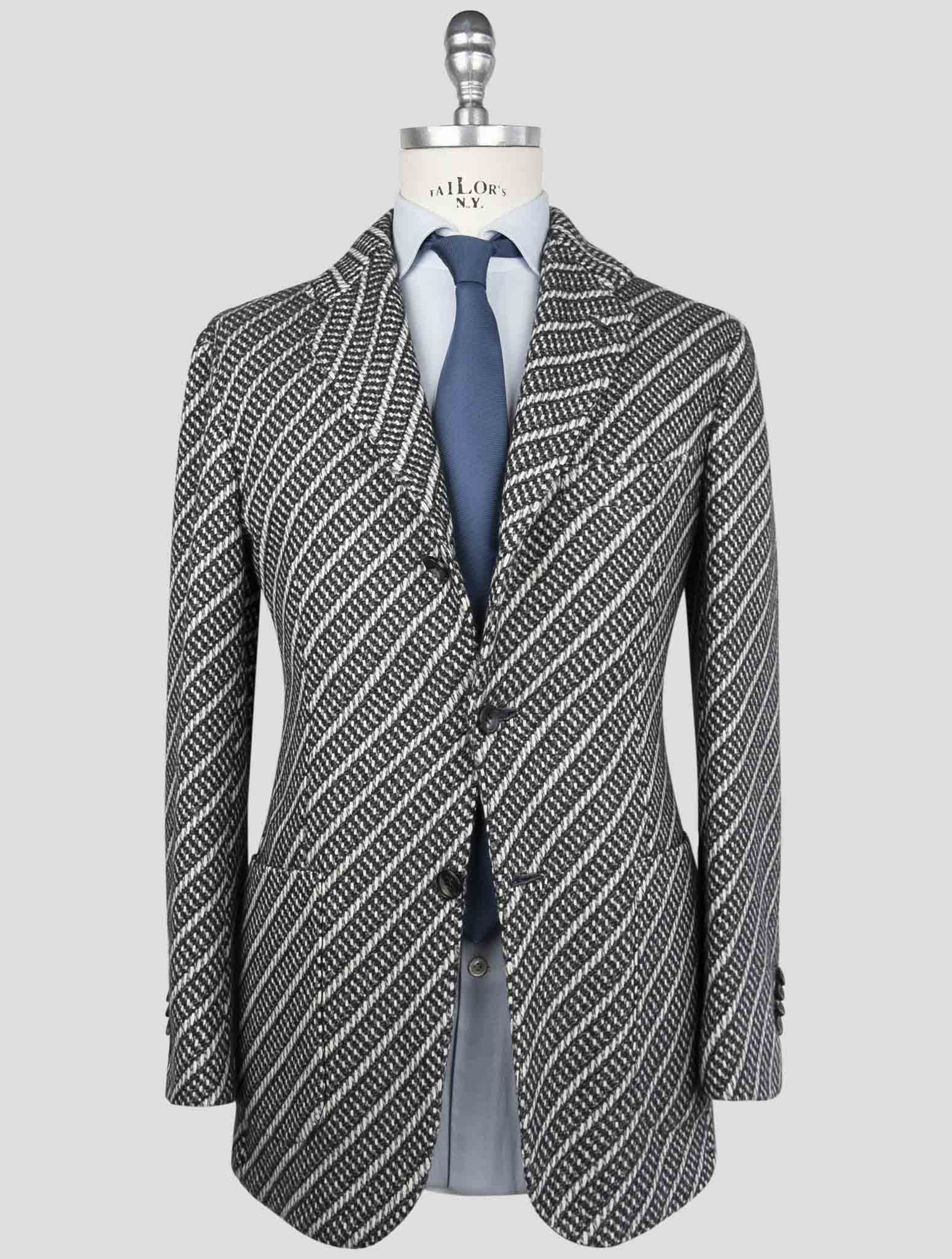 Kiton Gray White Cashmere Blazer