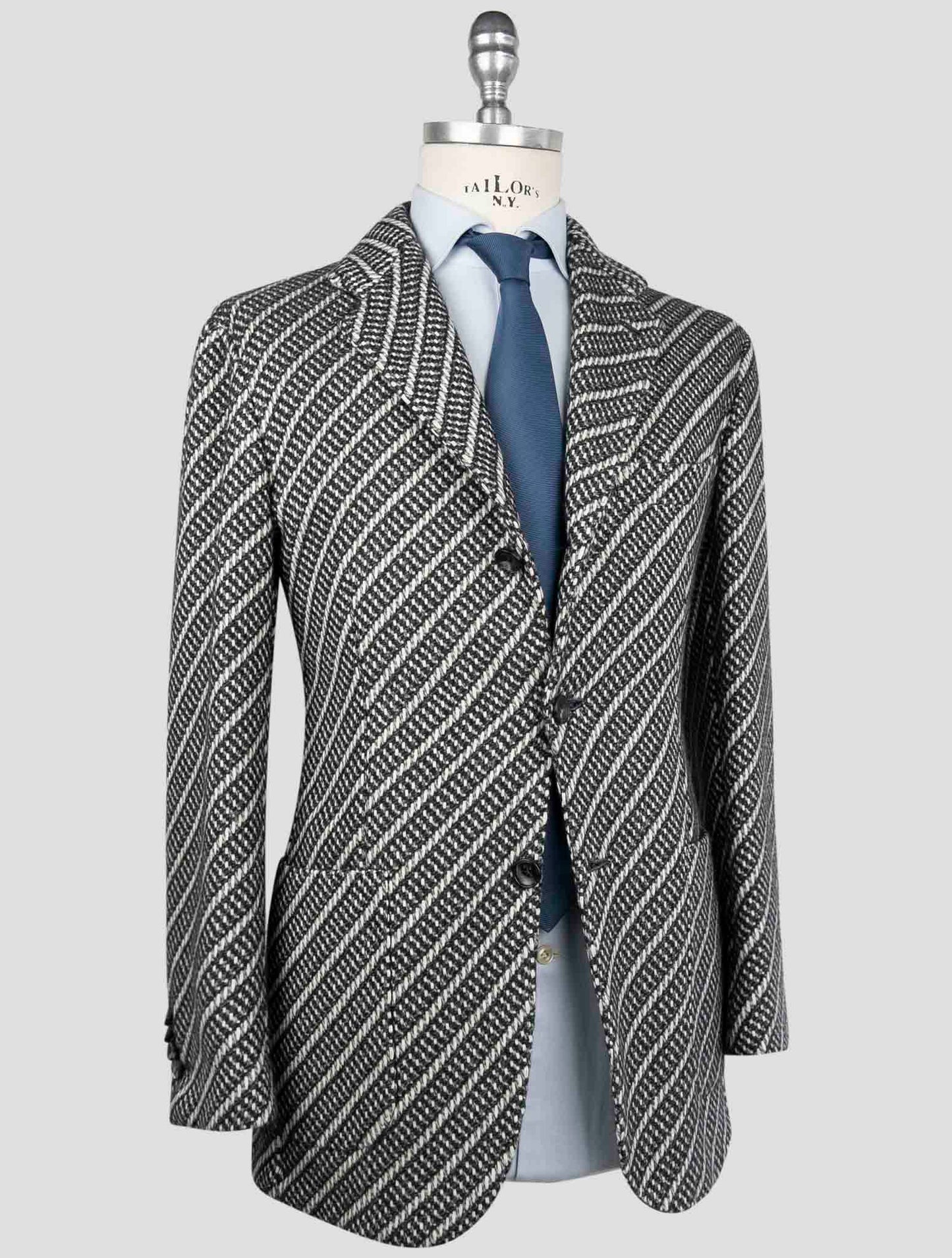 Kiton Gray White Cashmere Blazer