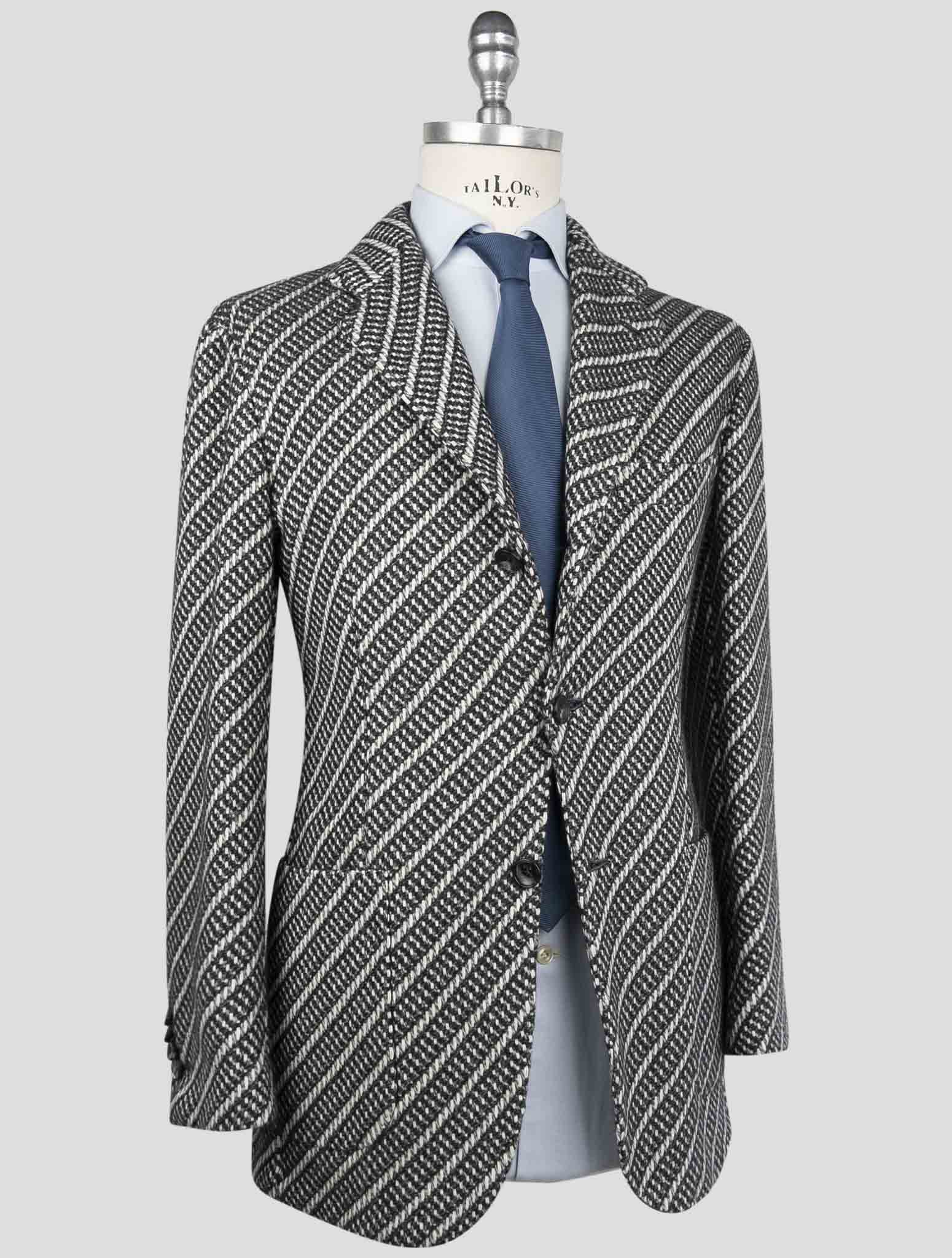 Kiton Gray White Cashmere Blazer