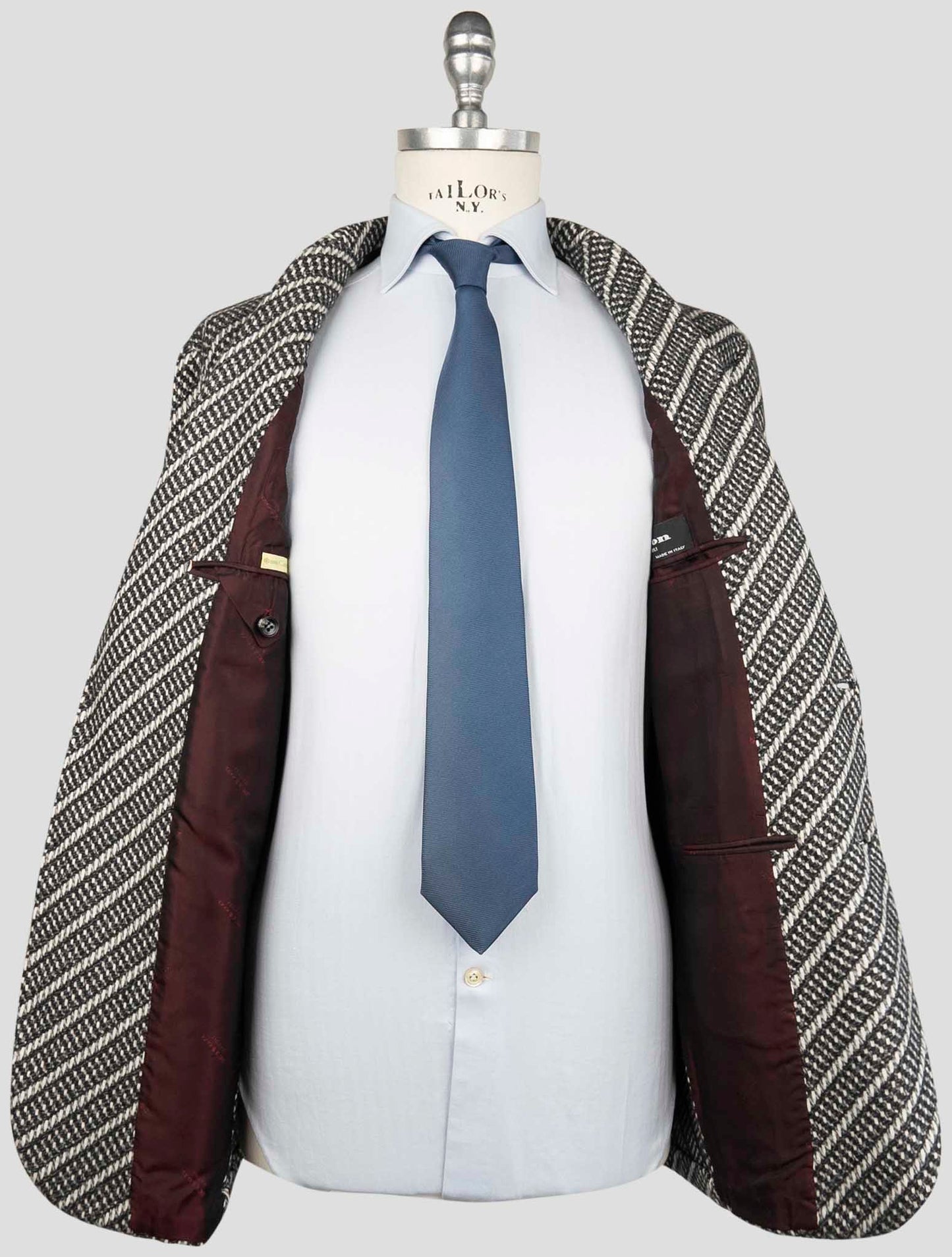 Kiton Gray White Cashmere Blazer