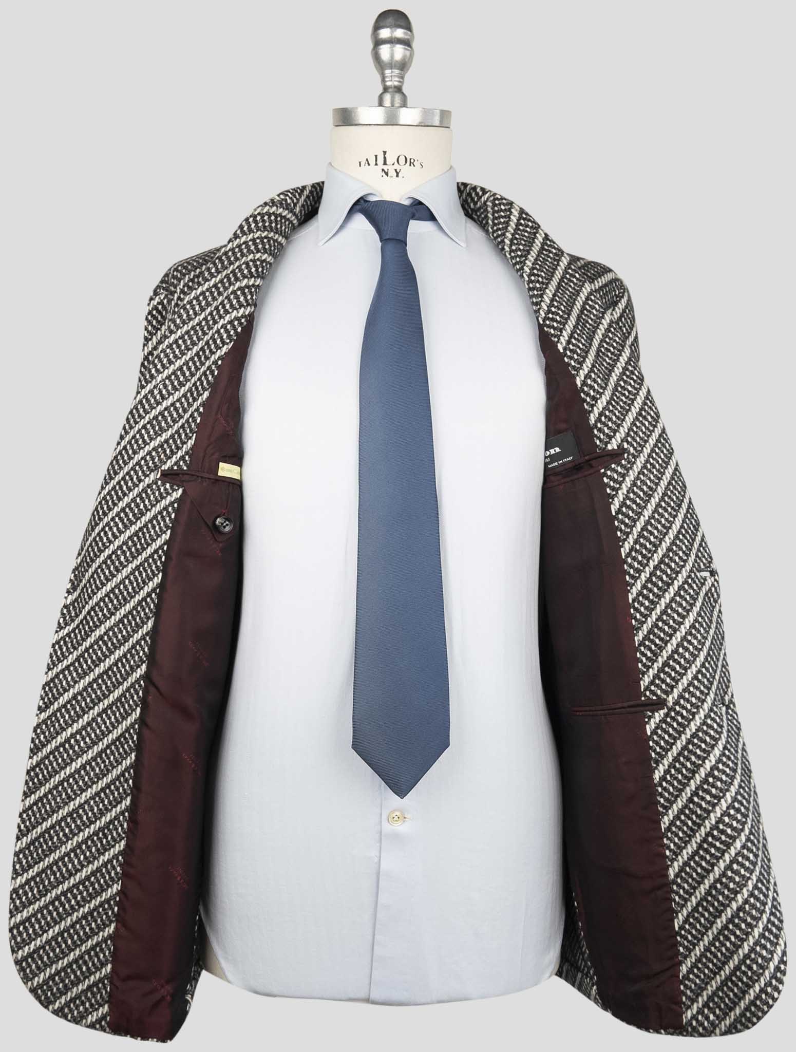 Kiton Gray White Cashmere Blazer