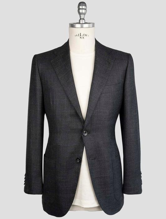 Kiton Gray Cashmere Silk Linen Blazer