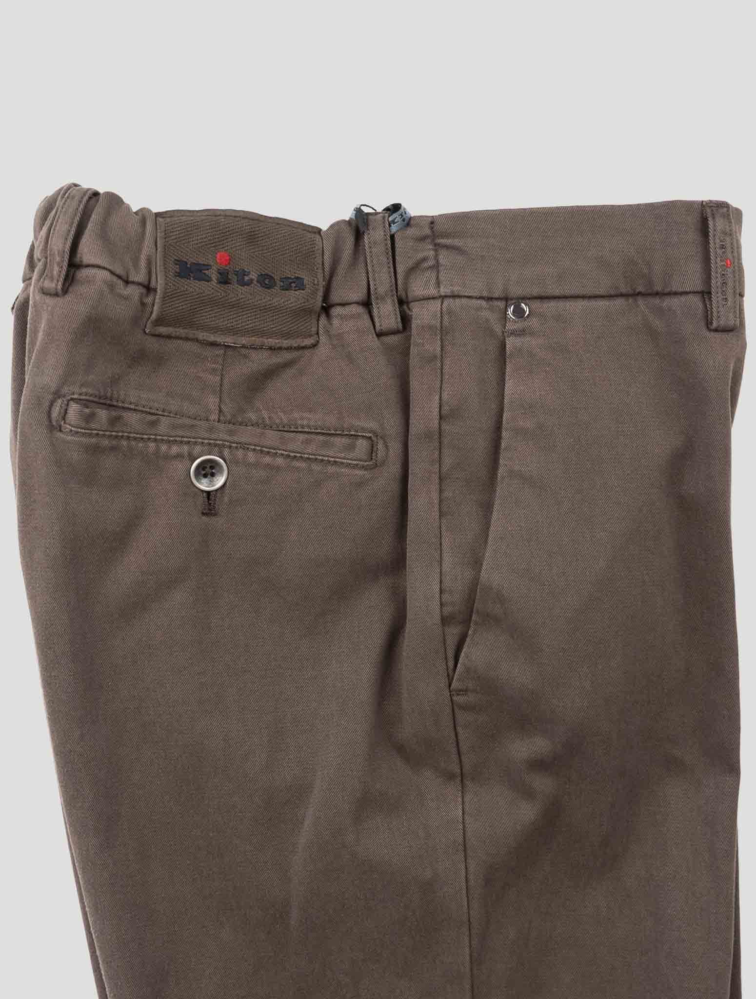 Kiton Brown Lyocell Cotton Ea Pants