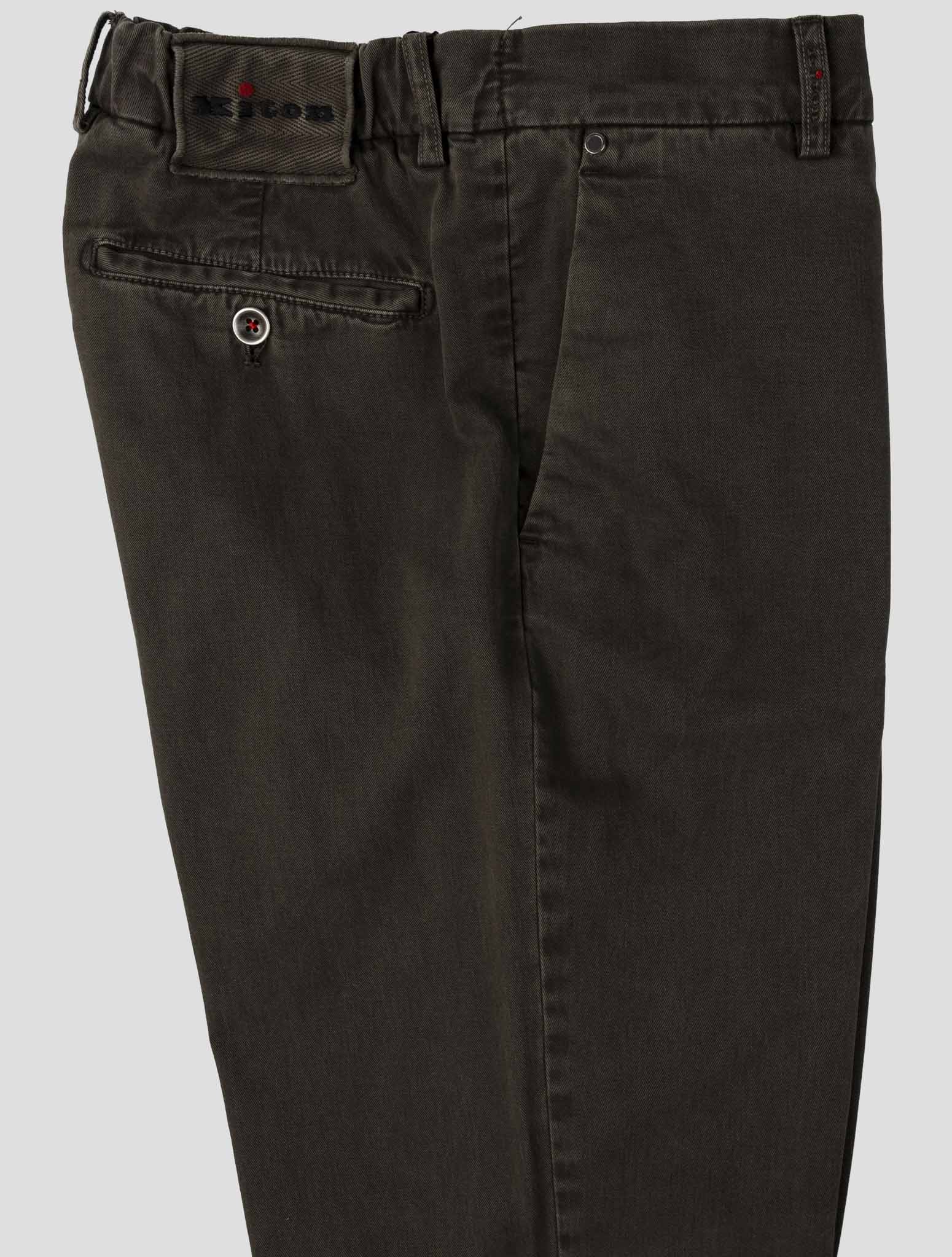 Kiton Brown Cotton Cashmere Ea Pants