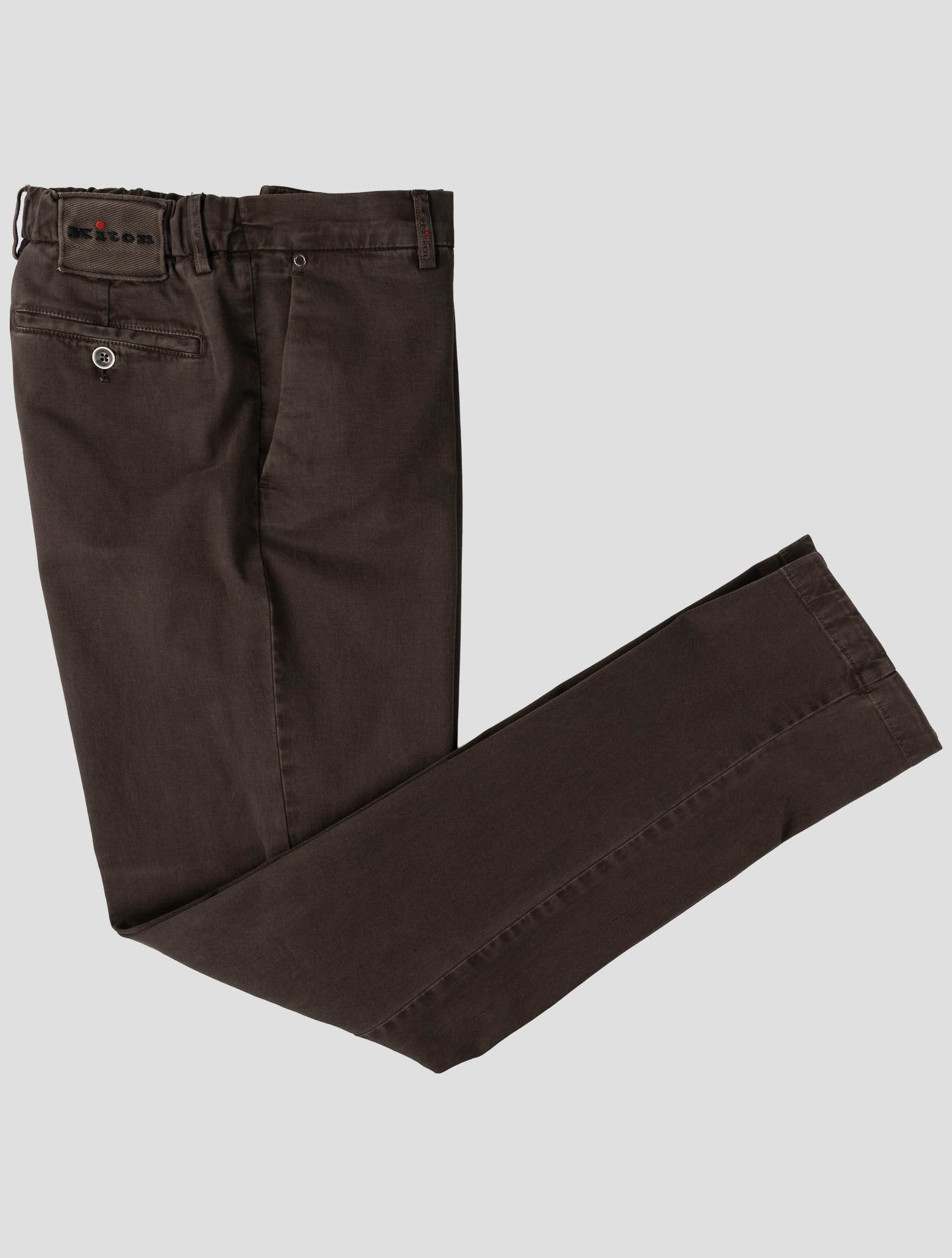 Kiton Brown Cotton Cashmere Ea Pants