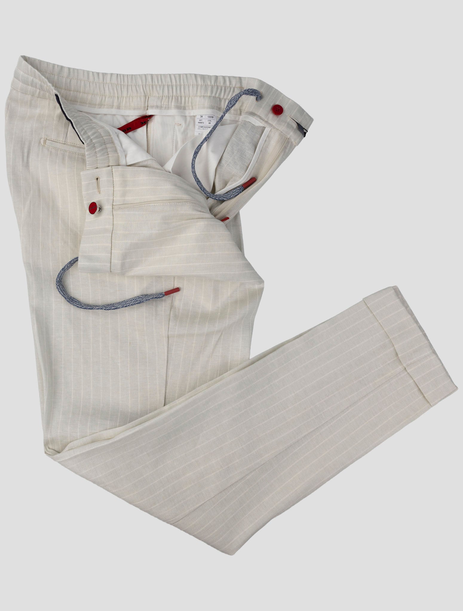 Kiton Beige Linen Ea Pl Pants