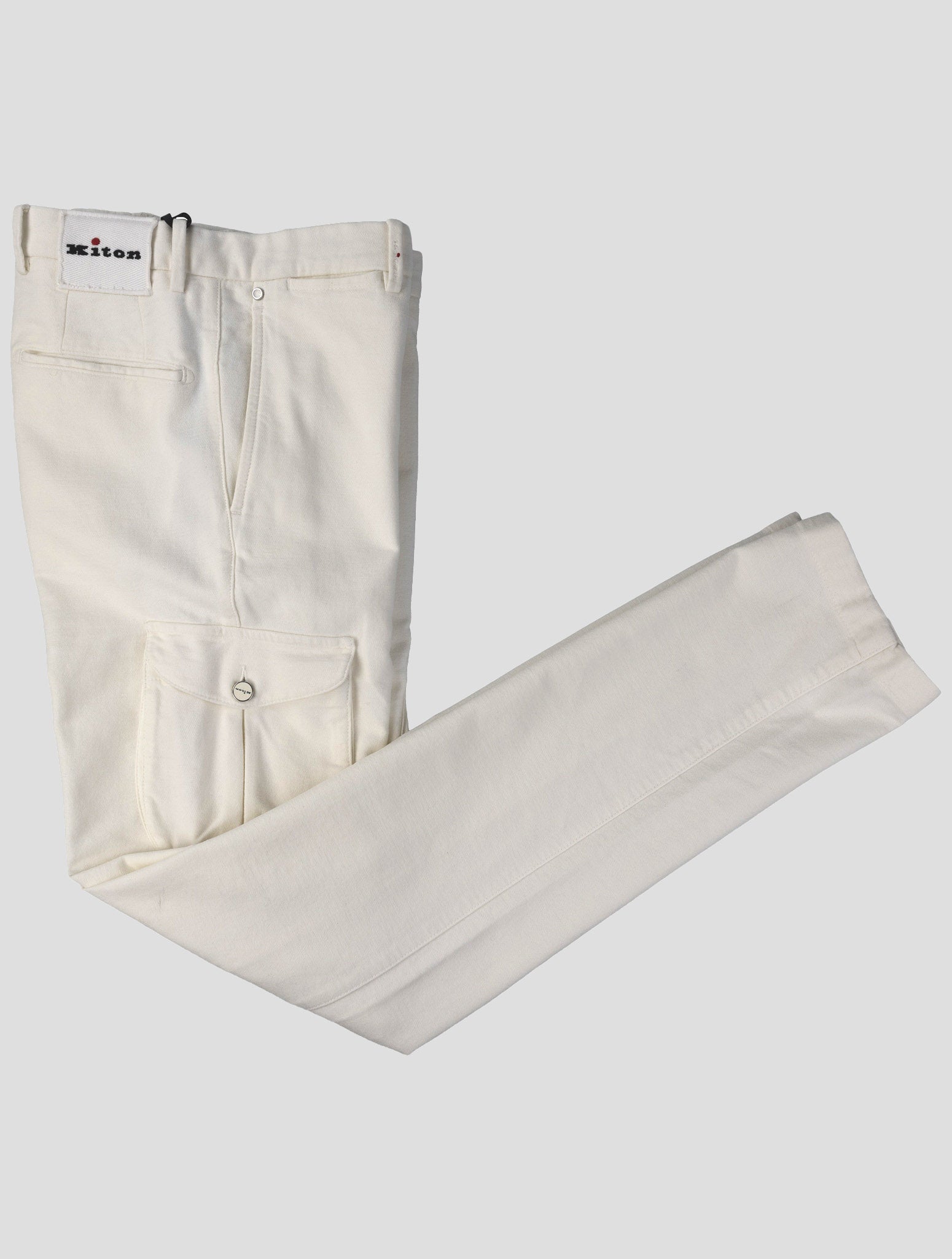 Kiton White Cotton Cashmere Ea Pants