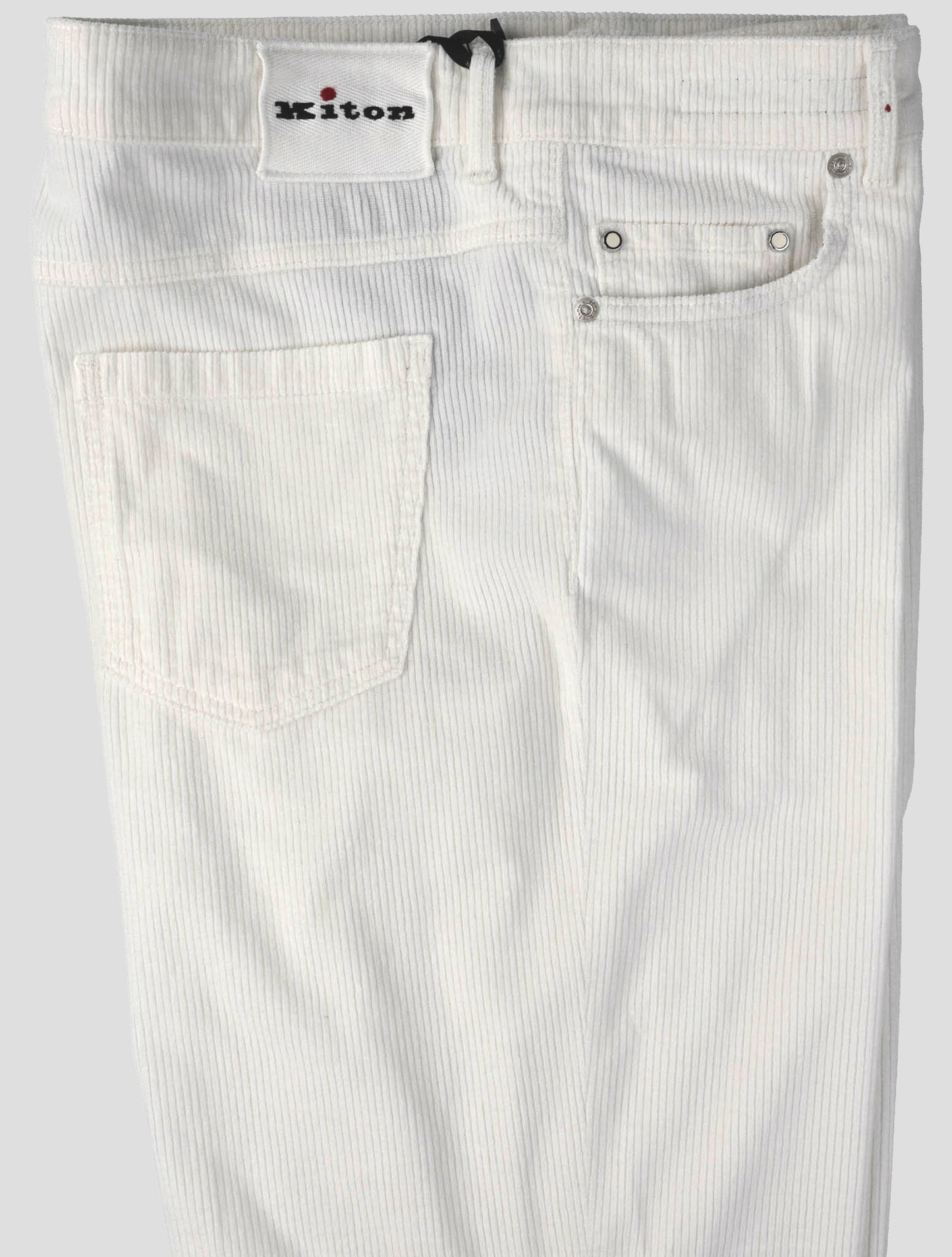 Kiton White Cotton Cashmere Ea Velvet Jeans