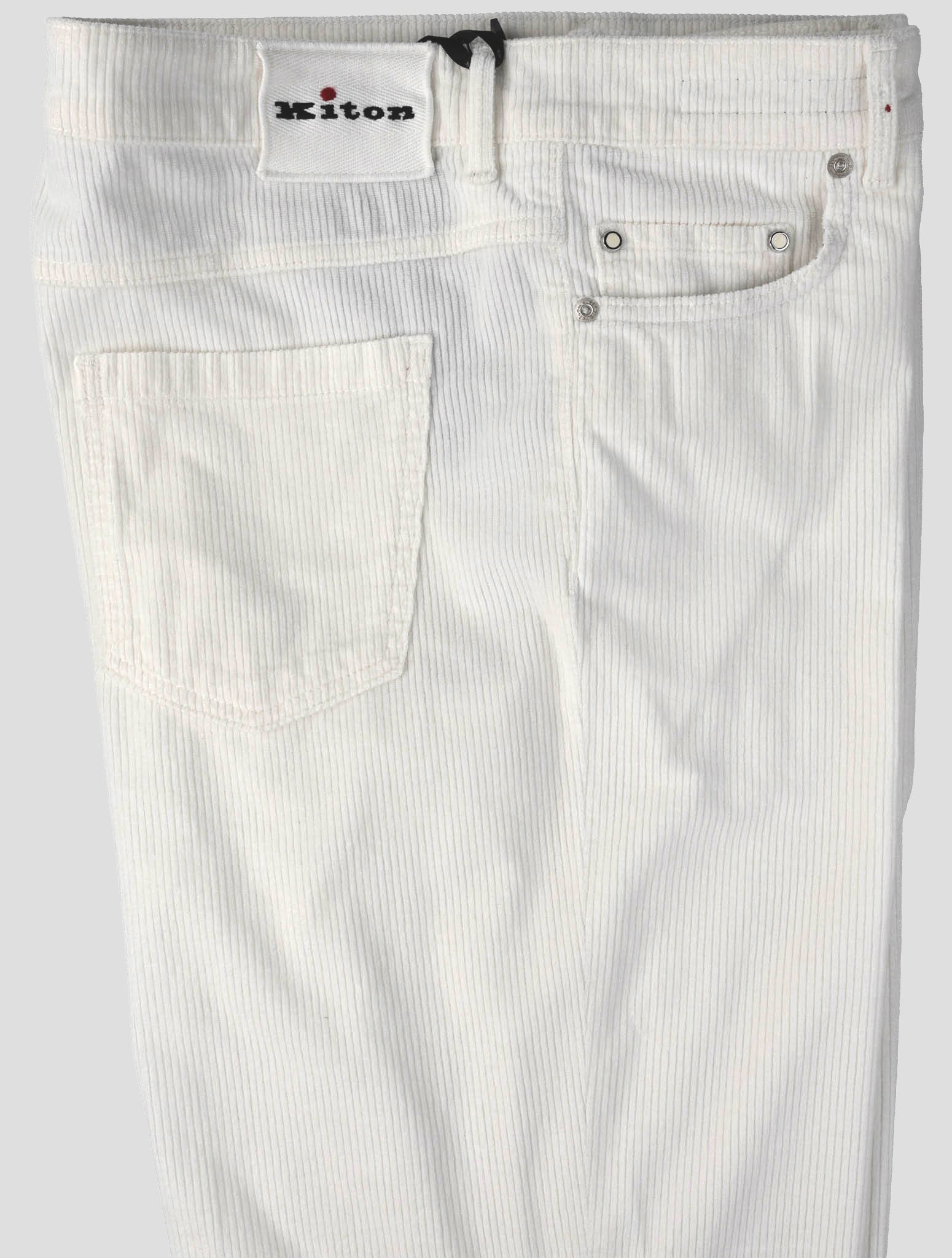 Kiton White Cotton Cashmere Ea Velvet Jeans
