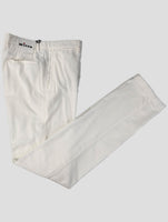 Kiton White Cotton  Velvet Pants