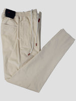 Kiton White Cotton Wool Ea Pants