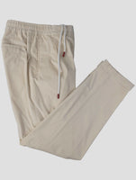 Kiton White Cotton Wool Ea Pants