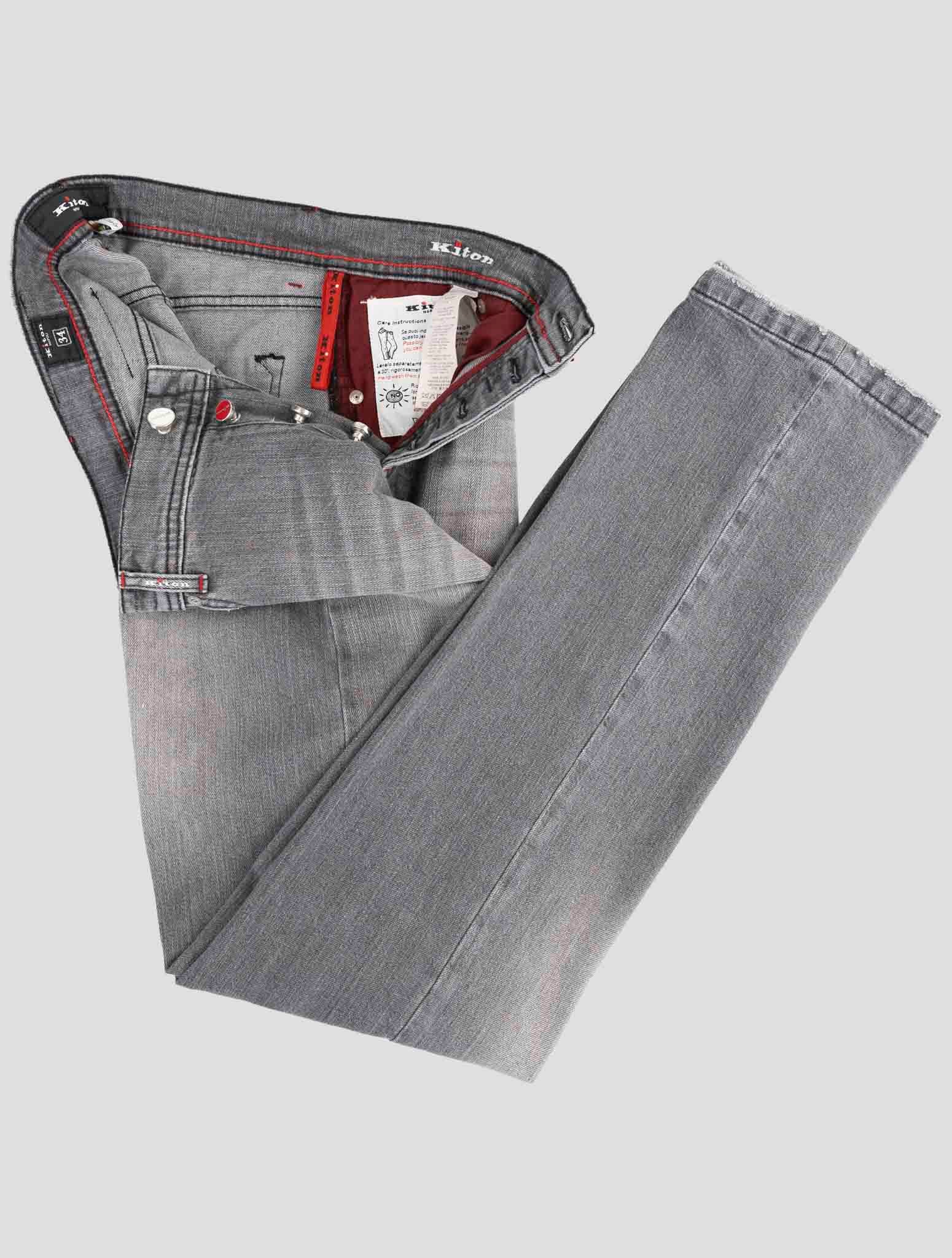 Kiton Gray Cotton Ea Jeans