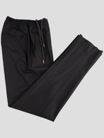 Kiton Black Virgin Wool Ea Dress Pants