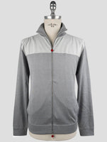 Kiton Gray Silk Cotton Sweater Full Zip