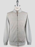 Kiton Gray Leather Suede Cashmere Coat