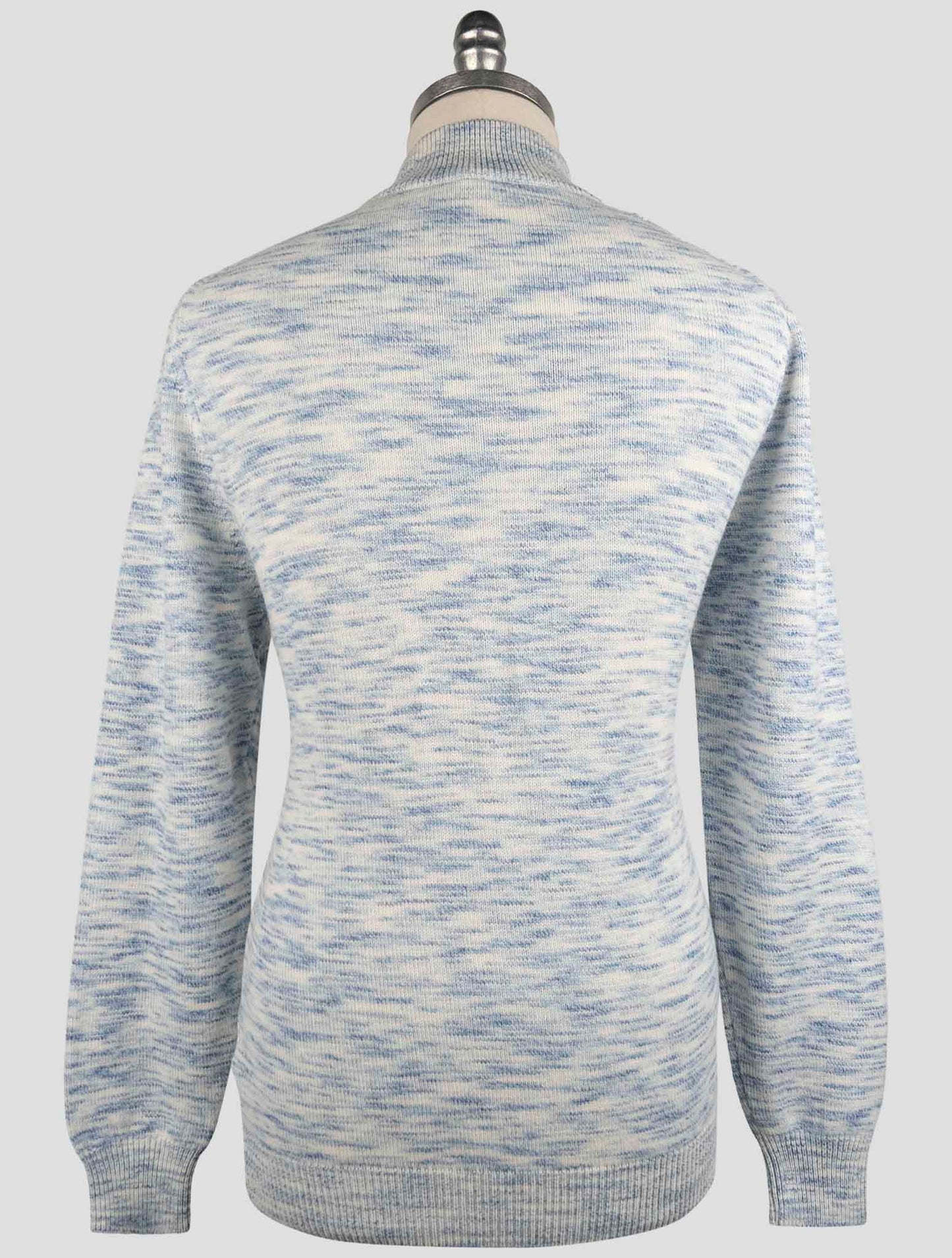 Kiton Blue White Cashmere Sweater Full Zip