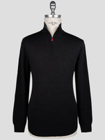 Kiton Dark Gray Wool Sweater Half Zip