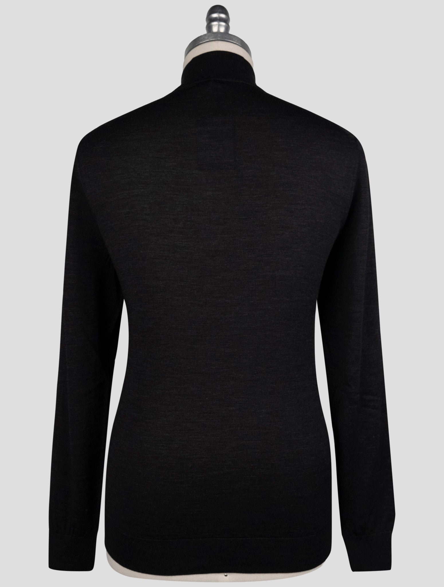 Kiton Dark Gray Wool Sweater Half Zip