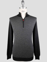 Kiton Dark Gray Cashmere Silk Sweater Half Zip