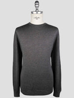 Kiton Gray Silk Cashmere Linen Sweater Crewneck