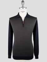 Kiton Blue Yellow Silk Cashmere Sweater Polo