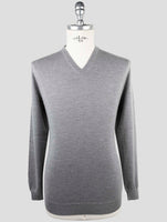 Kiton Gray Cashmere Silk Sweater V-Neck