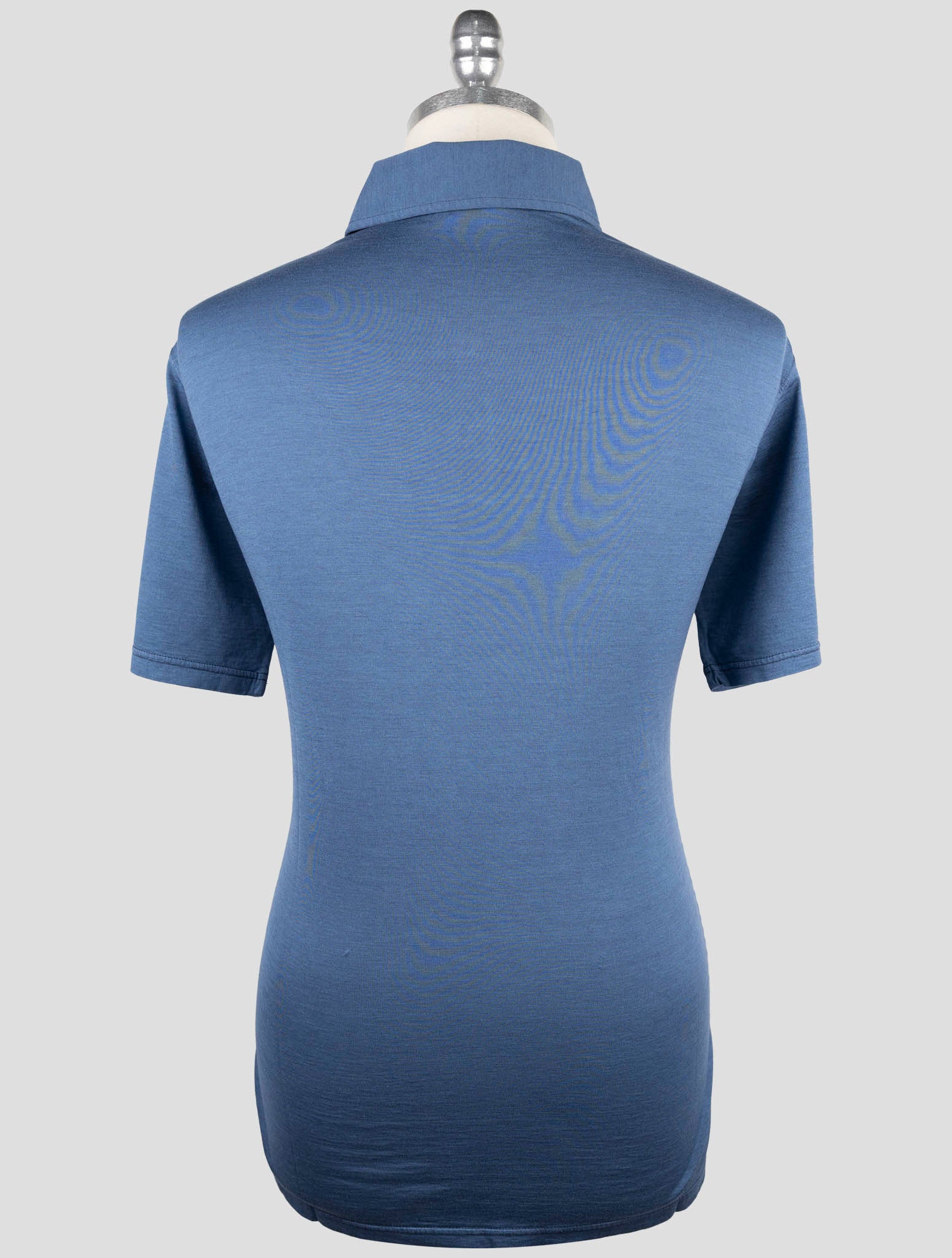 Kiton Blue Silk Cotton Polo