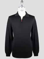 Kiton Black Wool Sweater Polo
