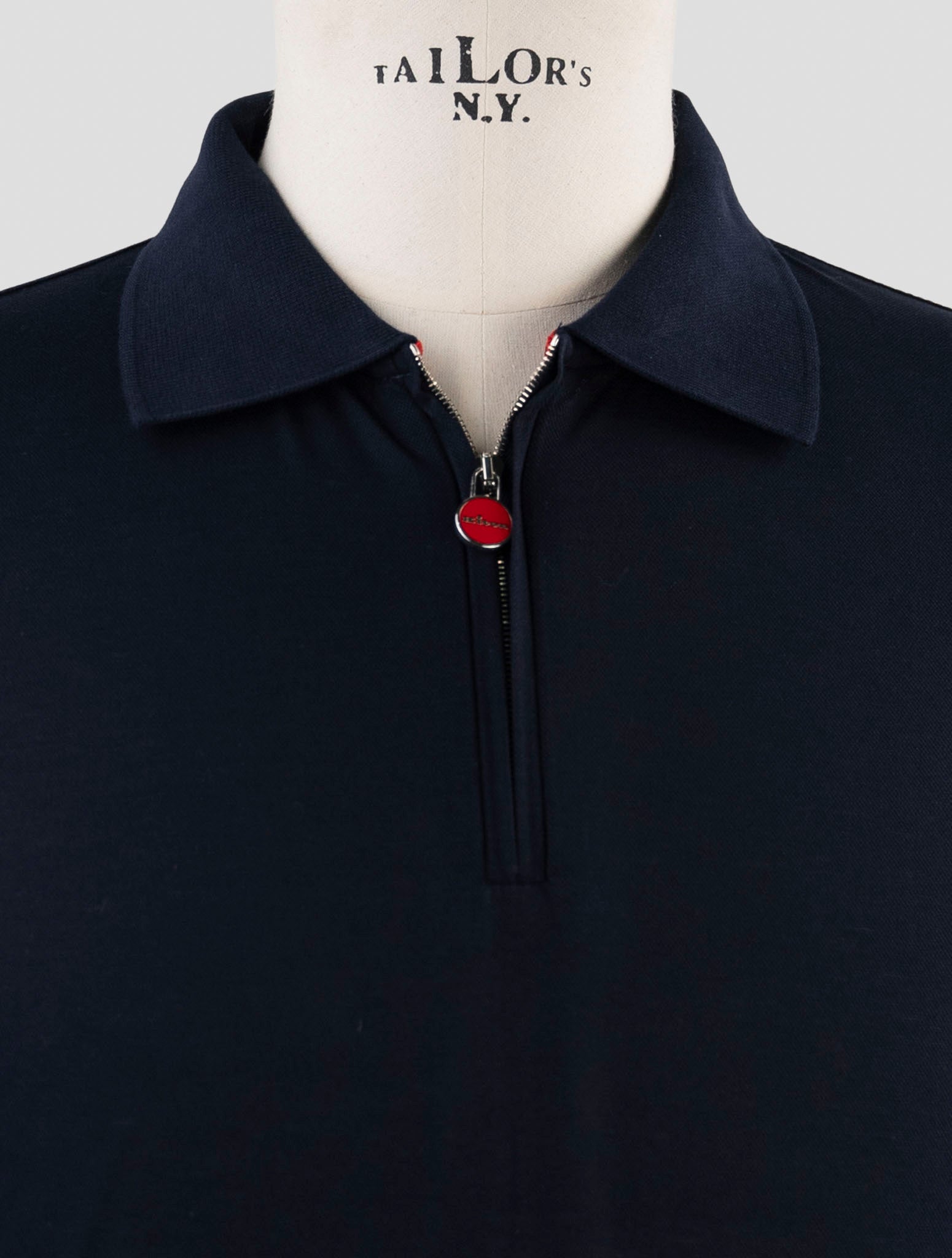 Kiton Blue Cotton Polo