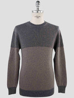 Kiton Beige Blue Cashmere Sweater Crewneck