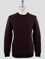 Kiton Red Blue Cashmere Sweater Crewneck