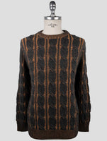 Kiton Orange Gray Cashmere Sweater Crewneck
