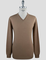 Kiton Brown Cashmere Silk Sweater V-Neck