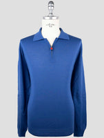 Kiton Blue Wool Sweater Polo