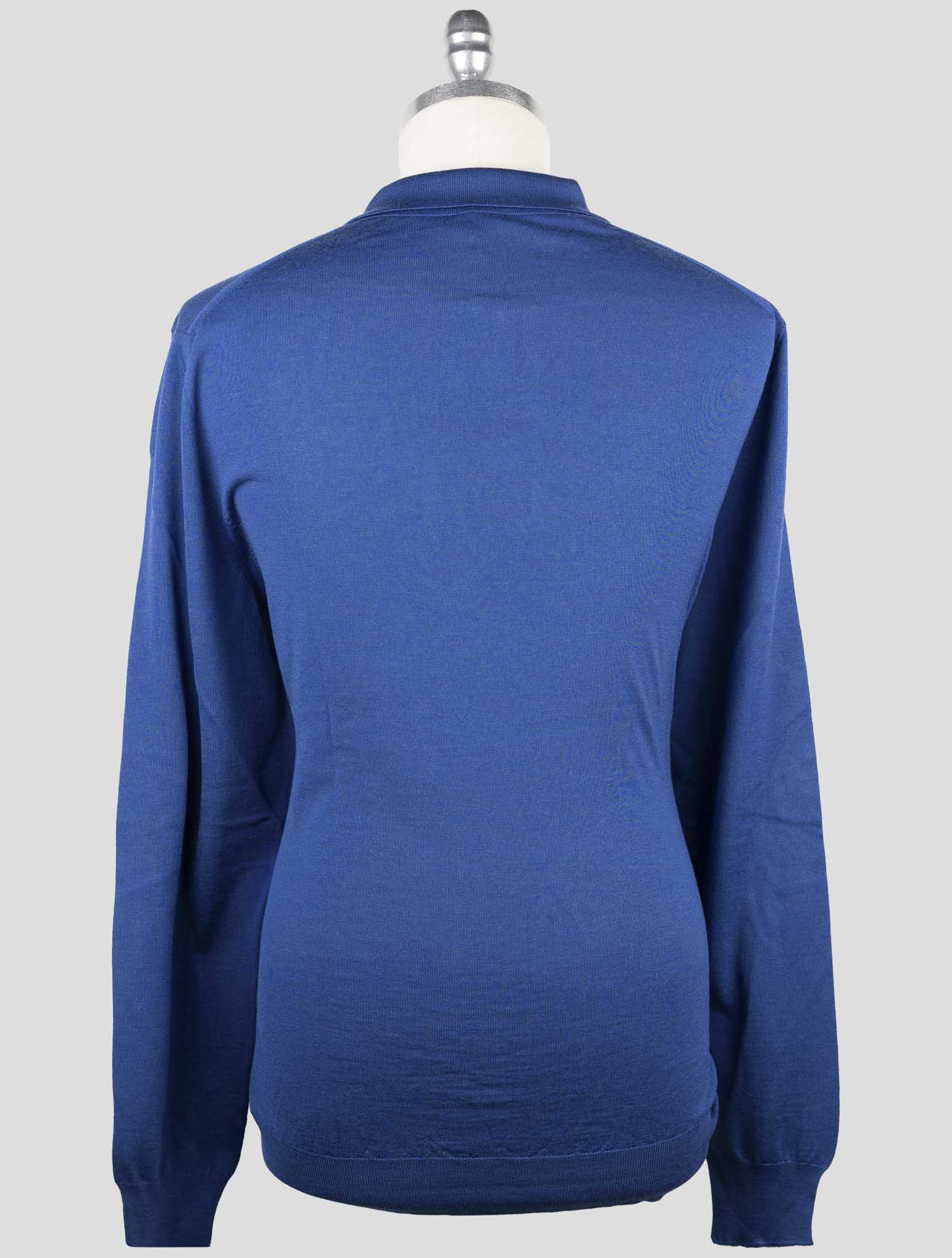 Kiton Blue Wool Sweater Polo