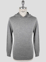 Kiton Gray Cashmere Silk Sweater Hoodie