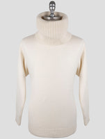 Kiton White Cashmere Pa Pu Sweater Turtleneck