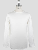 Kiton White Cotton Sweater Crewneck