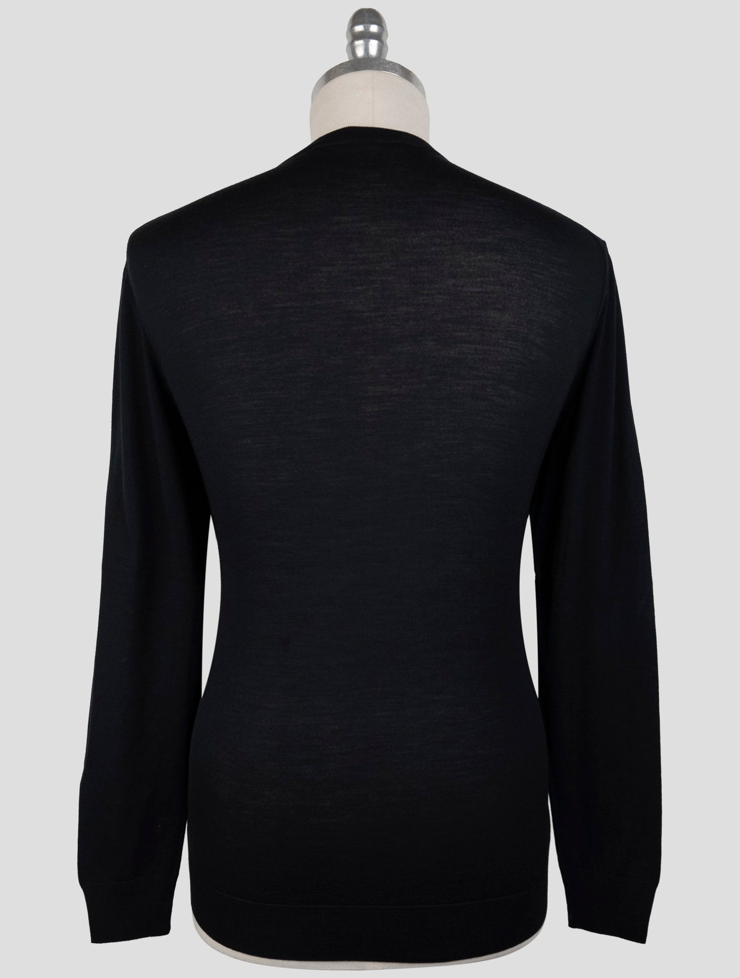 Kiton Black Wool Sweater V-Neck