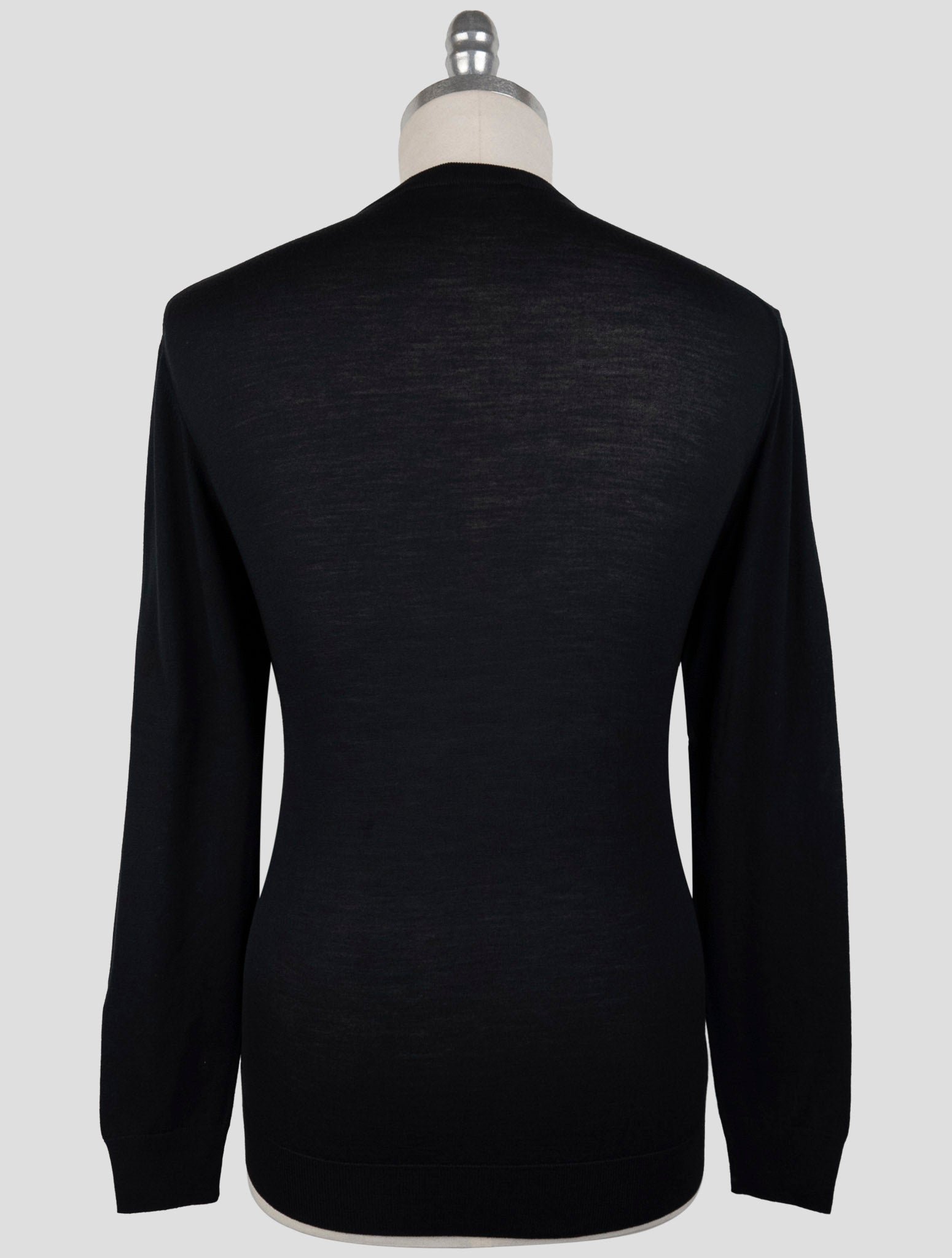 Kiton Black Wool Sweater V-Neck