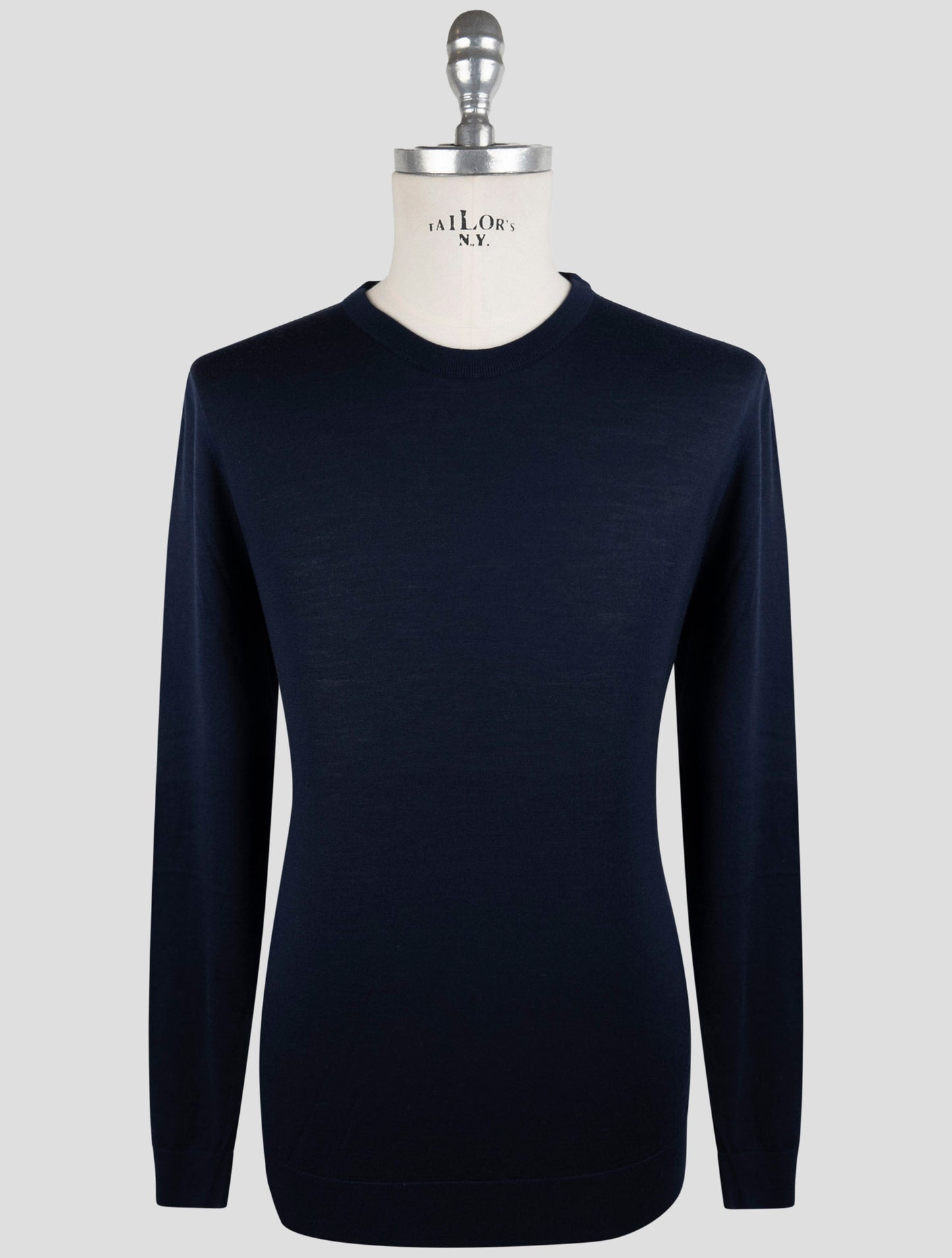 Kiton Blue Wool Sweater Crewneck